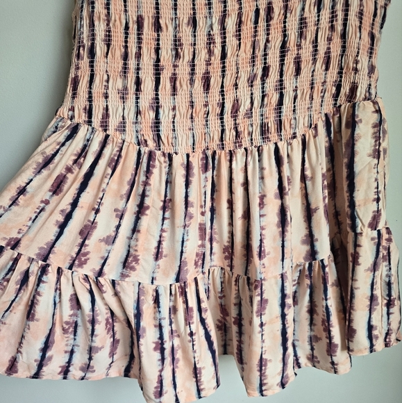 Torrid, New, Rayon Twill Smocked Tiered Pink Striped Tie Dye Tank Top Size 2X - Picture 5 of 12